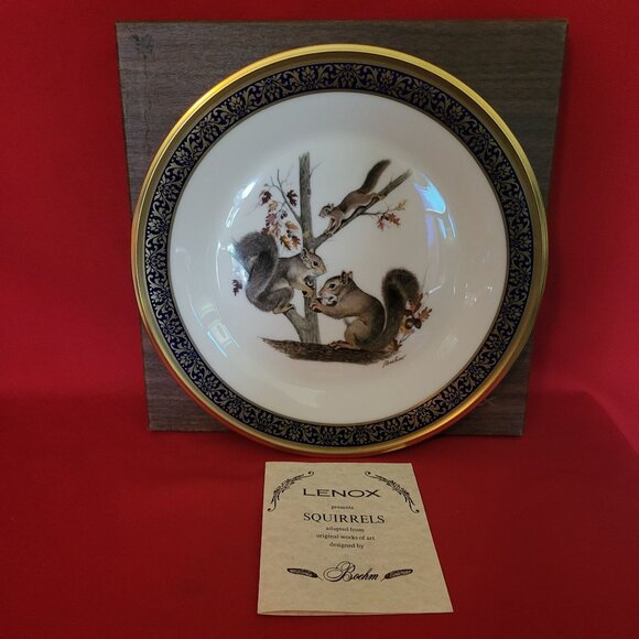 VTG Lenox Woodland Wildlife Boehm Squirrels 1979 Collectible Plate - Picture 11 of 11